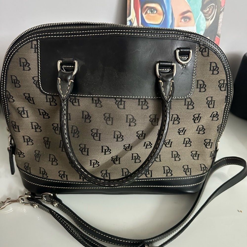 Dooney & Bourke Monogram crossbody Shoulder Bag Women's Black and Brown Handbag